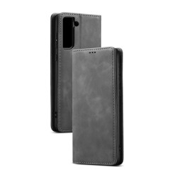 LEATHER FLIP COVER WITH INTERNAL POCKET FOR SAMSUNG GALAXY S21 PLUS BLACK